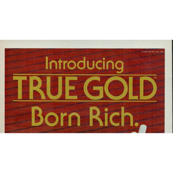 1985 True Gold Cigarettes Vintage Print Ad (L20) - Picture 3 of 3